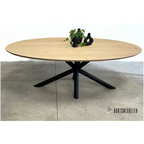 tafel eiken ovaal met verjongde rand Oliver