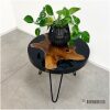 Bijzettafeltje met teak en Epoxy zwart (P)