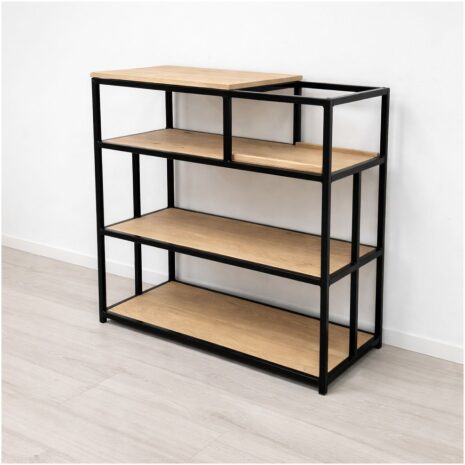 Platenspeler kast eiken en staal Groove 1 Platenspeler kast eiken en staal Groove