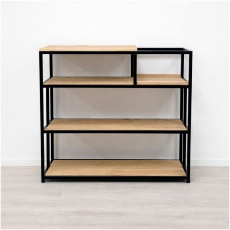 Platenspelermeubel eiken en staal Groove