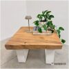 Salontafel Suar hout met wit metalen U poot (O)