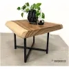 Suar houten salontafel met stalen onderstel (K)