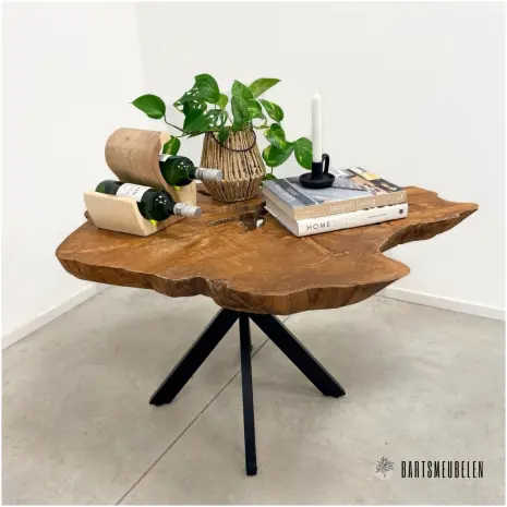 Teak salontafel met matrix poot (E)
