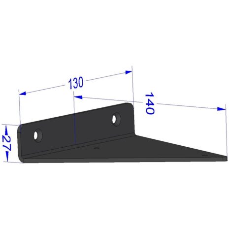 mat zwarte muurbeugel driehoek