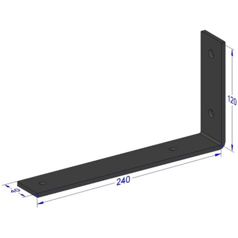 plankdrager muur zwart 25cm