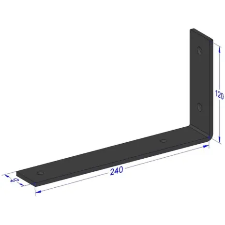 plankdrager muur zwart 25cm