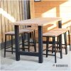 6 persoons lage bartafel set Buiten met stalen frame