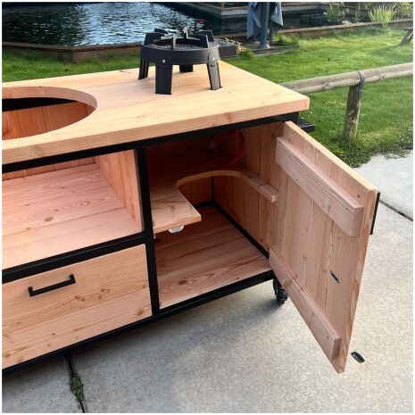 Buitenkeuken industrieel met wok - Dez - met uitsparing gasfles