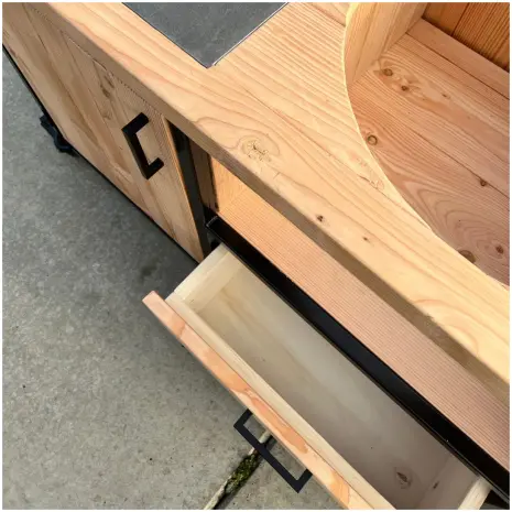 Detail Lade - Buitenkeuken industrieel met wok - Dez