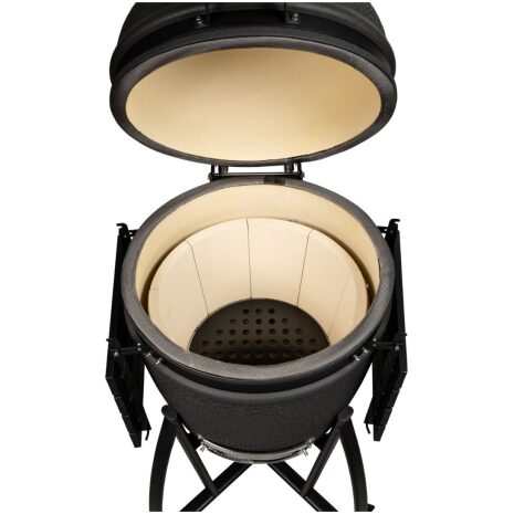 Detailfoto Grill Guru Prime Matt Black Large Kamado met rooster