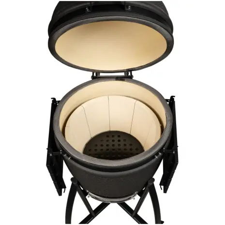 Detailfoto Grill Guru Prime Matt Black Large Kamado met rooster