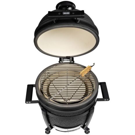 Grill Guru Mat Zwart Compact detail rooster en schoonmaaktool