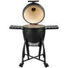 Grill Guru Prime Satin Black Large Kamado op onderstel met zijtafels
