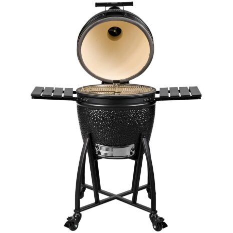 Grill Guru Prime Satin Black Large Kamado op onderstel met zijtafels