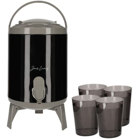 Jens Living Sapdispenser Set Zwart 4L Jens Living Sapdispenser Set Zwart 4L