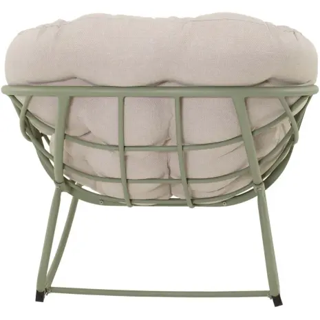 Lounge schommelstoel Cozy beige Lesli Living met olefin kussen