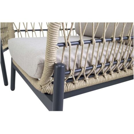 Loungeset tuin Zavi beige Lesli Living rope vlechtwerk en aluminium frame