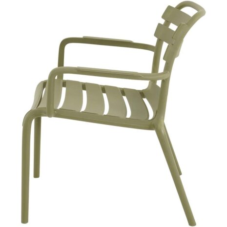 Loungestoel Torvi groen Lesli Living stapelbare tuinstoel