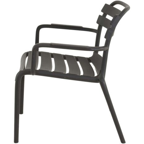 Loungestoel Torvi zwart Lesli Living stapelbare tuinstoel