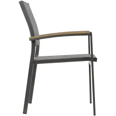 Stapelstoel Arezzo Lesli Living antraciet hout look