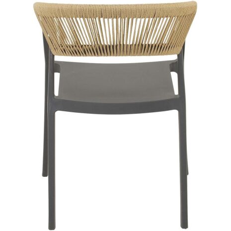 Stapelstoel Terrasa antraciet Lesli Living tuinstoel met kunststof touw