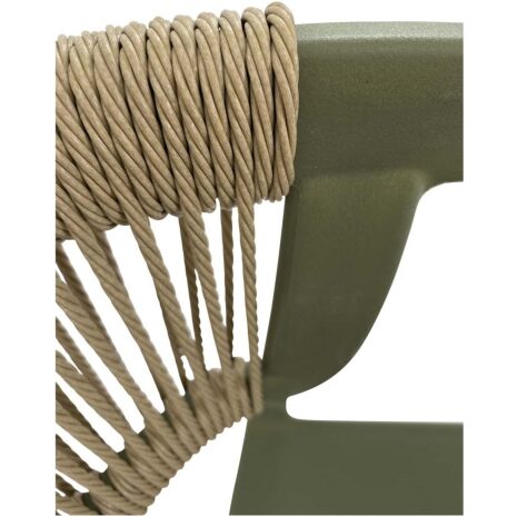 Stapelstoel Terrasa groen Lesli Living details stoel met kunststof touw