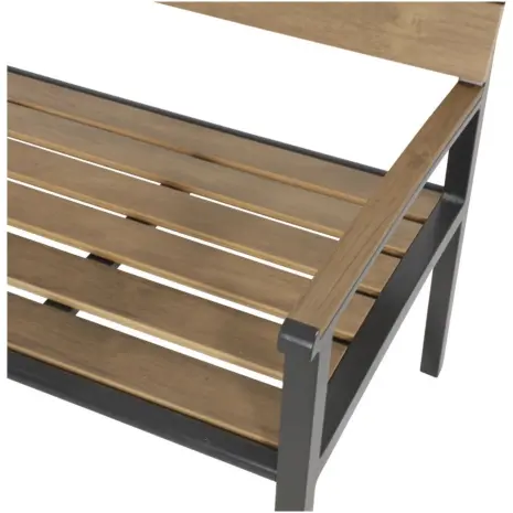 Lesli Living buiten bank hout look