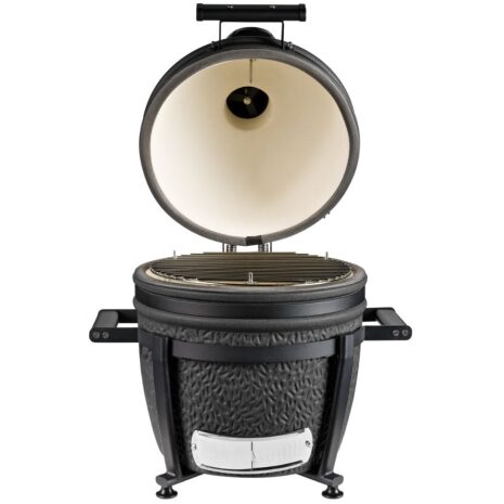 grill guru mat zwart compact met open deksel