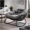 lounge schommelstoel grijs cozy in huis