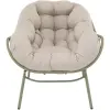 relaxstoel Cozy beige Lesli Living met licht groene frame