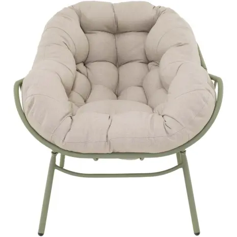 relaxstoel Cozy beige Lesli Living met licht groene frame