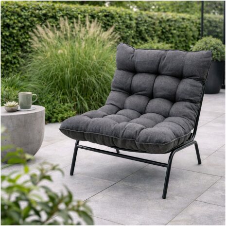 relaxstoel Zenzi Zwart Lesli Living voor in de tuin