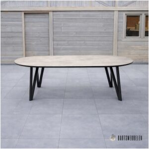 tuintafel HPL taupe vlinder poot