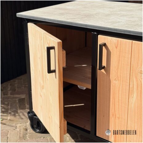 Buitenkeuken 180 cm met HPL beige en opbergruimte