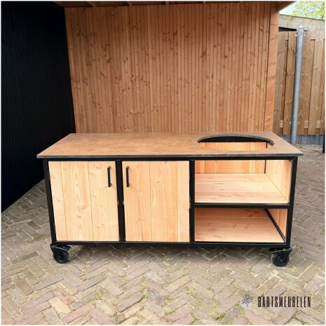 Buitenkeuken 180 cm met HPL koper blad en dubbele kast