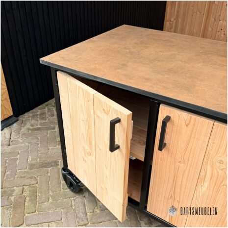 Buitenkeuken 180 cm met HPL koper en opbergruimte