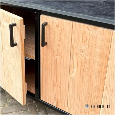 Buitenkeuken 180 cm met HPL zwart en praktische opbergruimte