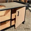 Buitenkeuken met HPL taupe blad en praktische opbergruimte