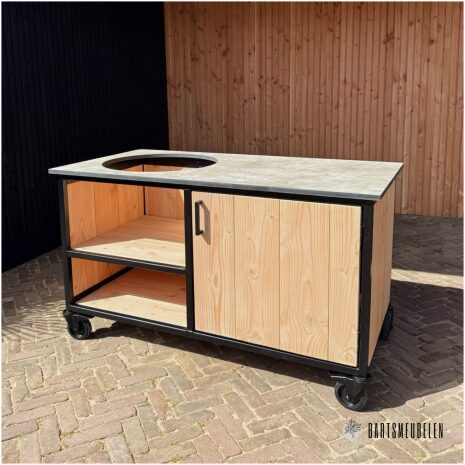 Buitenkeuken met opbergkast 150 cm HPL blad beige