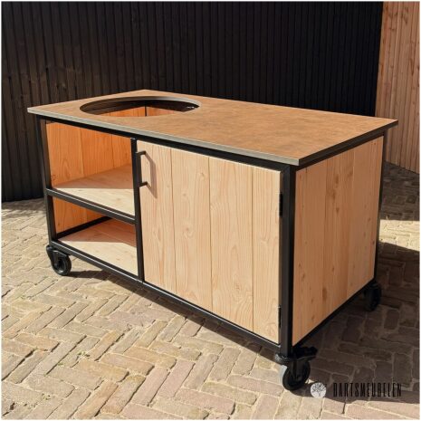 Buitenkeuken met opbergkast 150 cm HPL blad koper Buitenkeuken met opbergkast 150 cm HPL blad koper