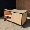 Buitenkeuken met opbergkast 150 cm HPL blad taupe Buitenkeuken met opbergkast 150 cm HPL blad taupe