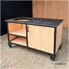 Buitenkeuken met opbergkast 150 cm HPL blad zwart