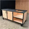 Buitenkeuken met opbergkast 180 cm HPL blad zwart
