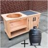 Buitenkeuken opbergkast met tegel 150 cm met Grill Guru Large Satin Black