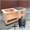Buitenkeuken opbergkast met tegel 150 cm met Grill Guru Medium Satin Black
