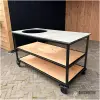 Buitenkeuken open Douglas en staal 150 cm HPL blad beige Buitenkeuken open Douglas en staal 150 cm HPL blad beige