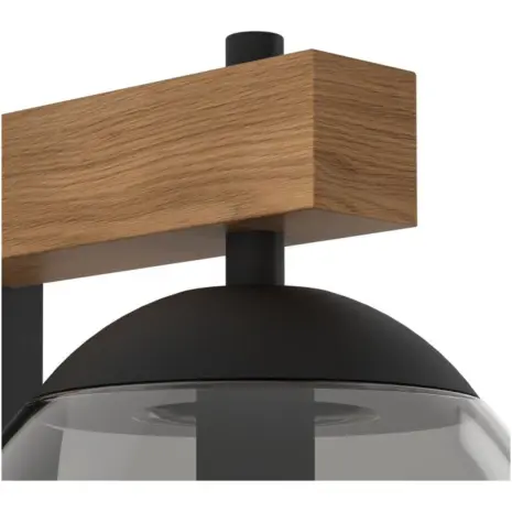 Buitenlamp met rookglas en houtlook BUFALATA