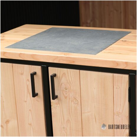 Douglas buitenkeuken met stalen frame en opbergruimte en keramische tegel BIEB-007