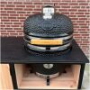 Luxe buitenkeuken 205 cm met HPL zwart en Yakiniku kamado large