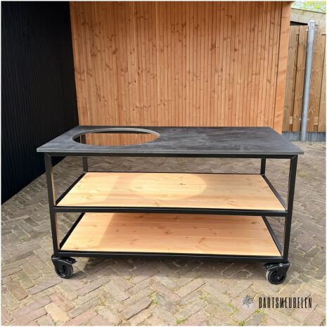 Open buitenkeuken 150 cm met HPL zwart blad